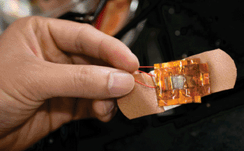 Image: A prototype of the Stanford flexible monitor (Photo courtesy of Stanford University).